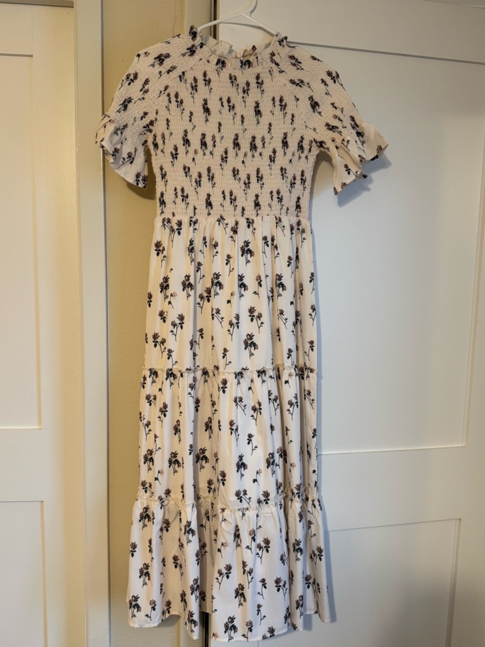 Smocked Floral Midi Dress